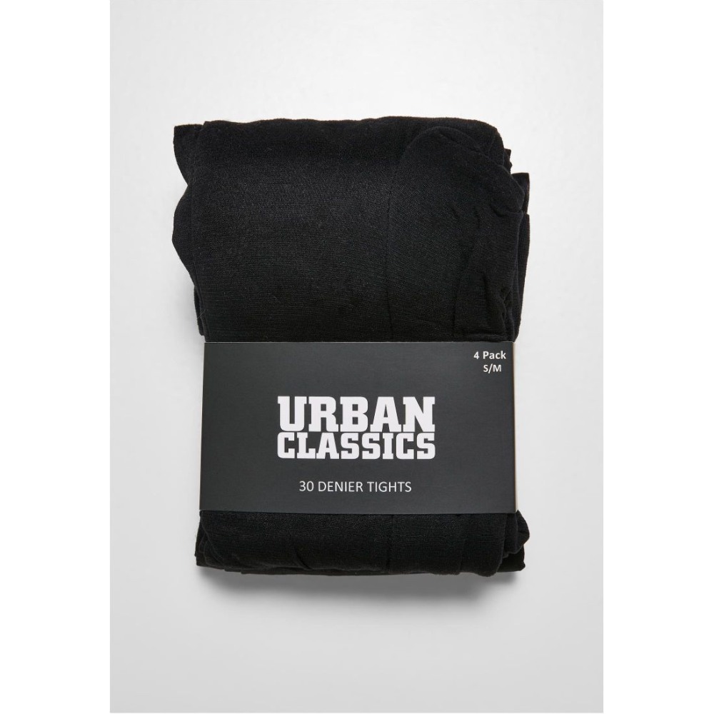 Urban Classics - 30 Denier 4Pack Collants - Noir